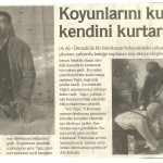 Koyunlarını kurtarmak için kendini tehlikeye attı.